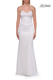 Picture of: Simple Strapless Satin Gown with Ruching Detail in White, Style: 33531, Detail Picture 21