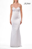 Picture of: Ruched Satin Gown with Sweetheart Neckline and Lace-Up Back in White, Style: 33764, Detail Picture 27