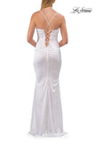 Picture of: Ruched Satin Gown with Sweetheart Neckline and Lace-Up Back in White, Style: 33764, Detail Picture 28
