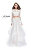 Picture of: Long Two Piece Prom Dress with Tulle Skirt and Lace Top in White, Style: 25300, Detail Picture 2