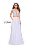 Picture of: Two Piece Gown with Beaded Lace Bodice and A-line Skirt in White, Style: 25830, Detail Picture 3