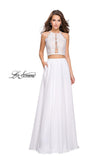 Picture of: Two Piece A-line Dress with Halter Neck and Beading in White, Style: 25843, Detail Picture 3