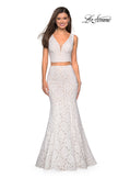 Picture of: Sweetheart Neckline Two Piece Long Lace Prom Dress in White, Style: 27262, Detail Picture 3