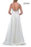 Picture of: Elegant A-Line Evening Gown with Beaded Straps and High Slit in White, Style: 33106, Detail Picture 6