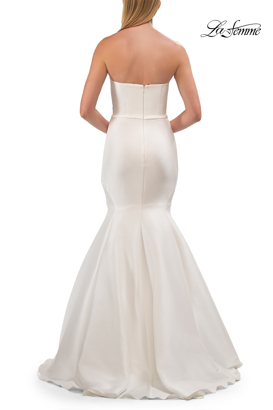 Picture of: Strapless Mermaid Gown with Lace-Trimmed Sweetheart Neckline in White, Style: 33438, Detail Picture 7