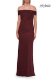 Picture of: Off-the-Shoulder Ruched Jersey Gown in Wine, Style: 33273, Main Picture
