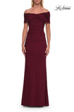 Picture of: Off-the-Shoulder Draped Jersey Gown in Wine, Style: 33171, Detail Picture 5