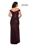 Picture of: Off The Shoulder Sequin Plus Size Prom Dress in Wine, Style: 28795, Detail Picture 8