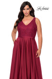 Picture of: A-line Plus Size Dress with Lace Sequin Bodice in Wine, Style: 29004, Detail Picture 1