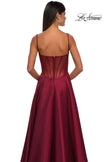 Picture of: Chic Stretch Mikado A-line Evening Dress with Sheer Back in Wine , Style: 32670, Detail Picture 8