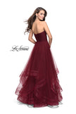 Picture of: Tulle Ball Gown with Sweetheart Neckline in Wine, Style: 25446, Back Picture