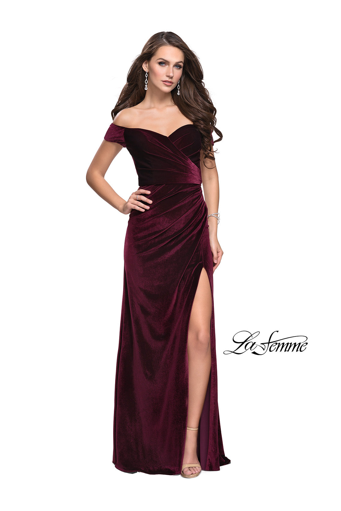 Picture of: Off the Shoulder Mermaid Gown with Strappy Back and Train, Style: 25213, Detail Picture 3