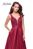 Picture of: Long Mikado Prom Dress with Beaded Bodice in Wine, Style: 26203, Detail Picture 2