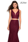 Picture of: Sweetheart Neckline Two Piece Long Lace Prom Dress in Wine, Style: 27262, Detail Picture 5