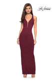 Picture of: Body Forming Dress with Exposed Zipper and Slit in Wine, Style: 27637, Detail Picture 6