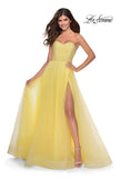 Picture of: Tulle A-line Ball Gown with Net Beaded Bodice in Yellow, Style: 28559, Detail Picture 2