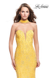 Picture of: Strapless Beaded Lace Mermaid Dress with T Back in Yellow, Style: 26261, Detail Picture 2