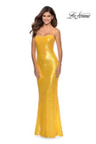 Picture of: Trendy Sequin Dress with Cut Out Open Back in Yellow, Style: 28937, Detail Picture 4
