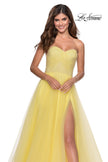 Picture of: Tulle A-line Ball Gown with Net Beaded Bodice in Yellow, Style: 28559, Detail Picture 7