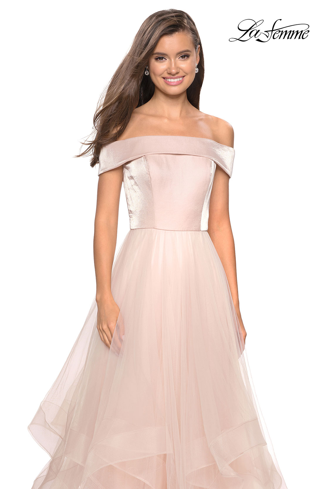 Unique Blush Off-the-shoulder Mermaid Formal Dress - VQ