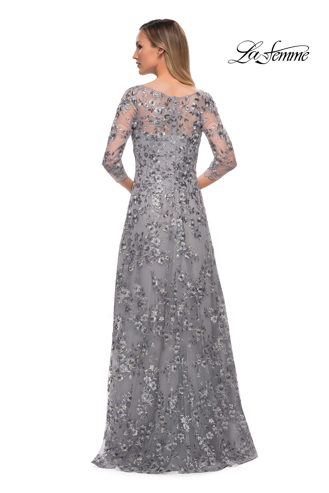 La femme flutter sleeve lace gown sale