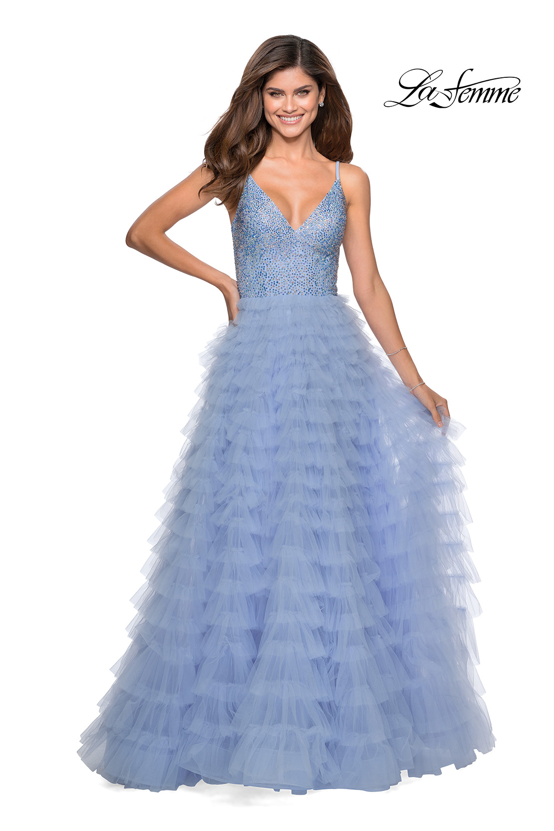 Ruffle Prom Dress La Femme Style 28788