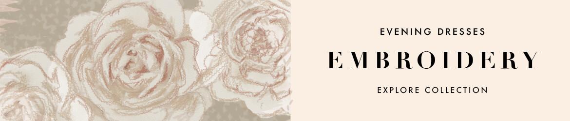 Embroidered evening dresses