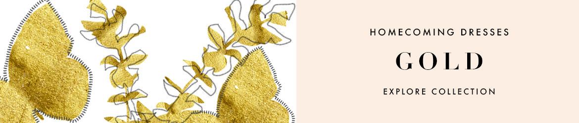 Gold homecoming dresses