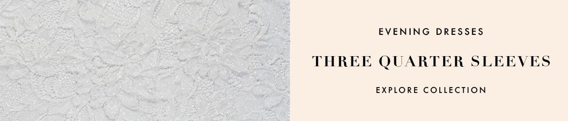 Three quarter sleeve evening dresses
