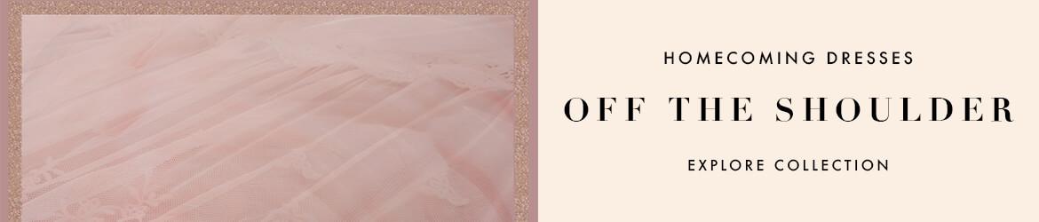 off the shoulder homecoming dresses
