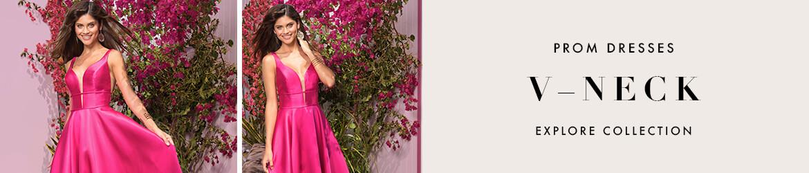 Picture of: V Neck Prom Dresses