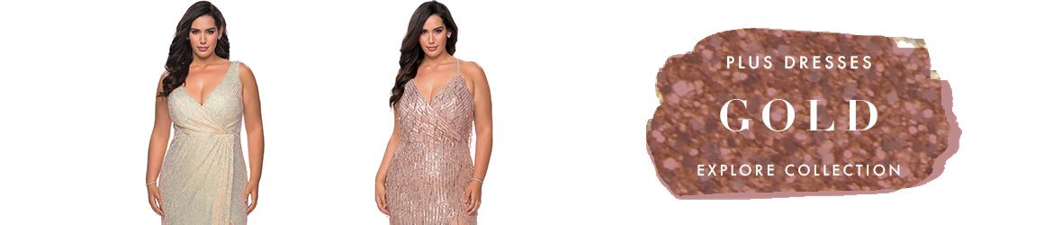 Gold Plus Size Dresses