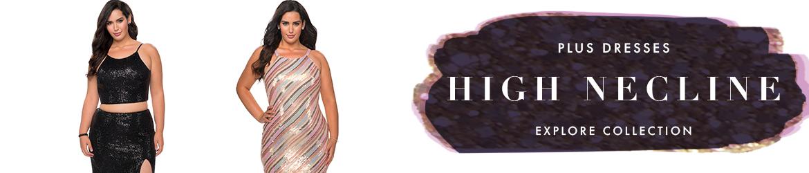 High Neckline Plus Size Dresses