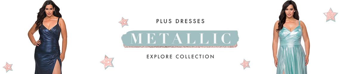 Picture of: Metallic Plus Size Dresses