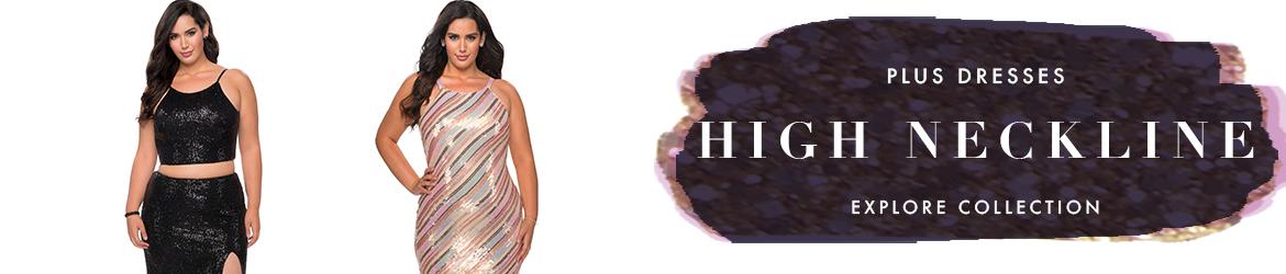 High Neckline Plus Size Dresses