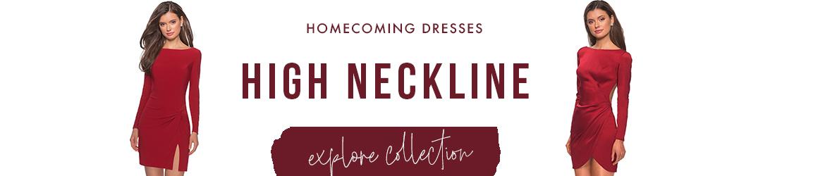 high neckline homecoming dresses