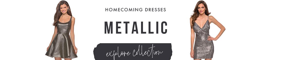 metallic homecoming dresses