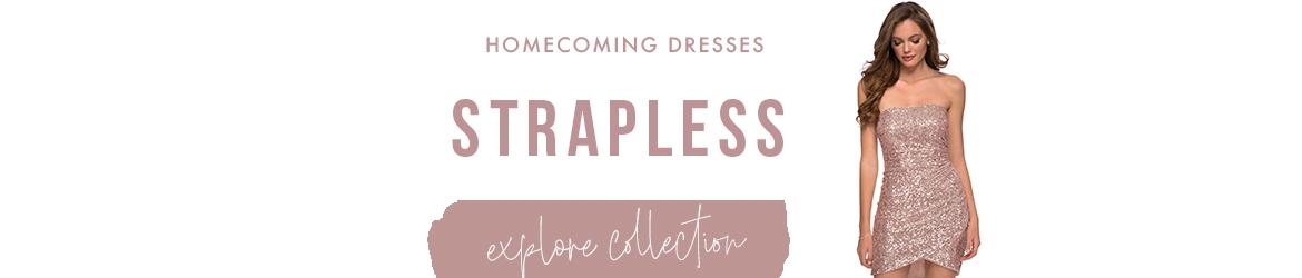 strapless homecoming dresses 