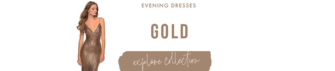 Gold evening dresses