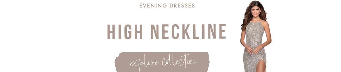 High neckline evening dresses