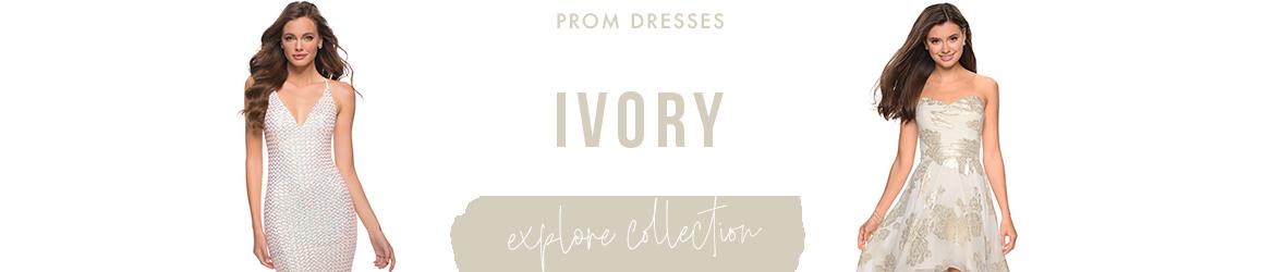 Picture of: Ivory and White Prom Dresses