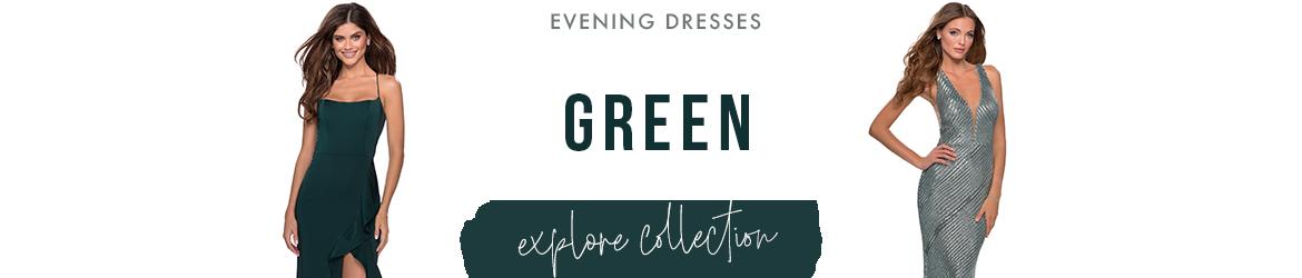 Green evening dresses