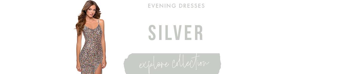 Silver evening dresses