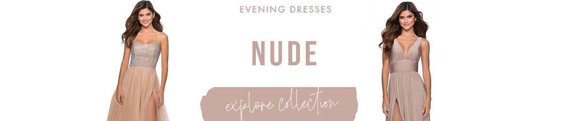 Nude evening dresses