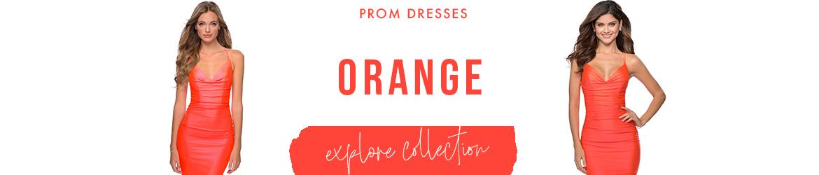 Picture of: Coral and Orange Prom Dresses