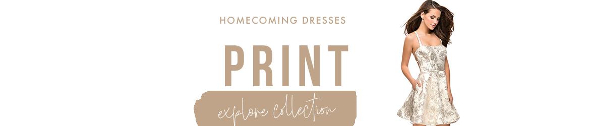 Printed homecoming dresses