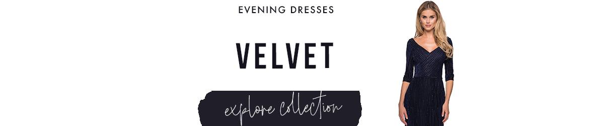 Velvet evening dresses