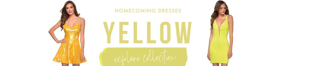 Yellow homecoming dresses