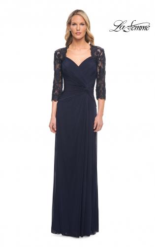 black dress with three quarter length sleeves