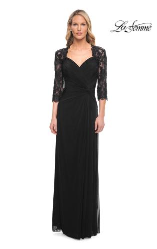 Picture of: Jersey Gown with Knot Detail and Lace Sleeves, Style: 23244, Detail Picture 5